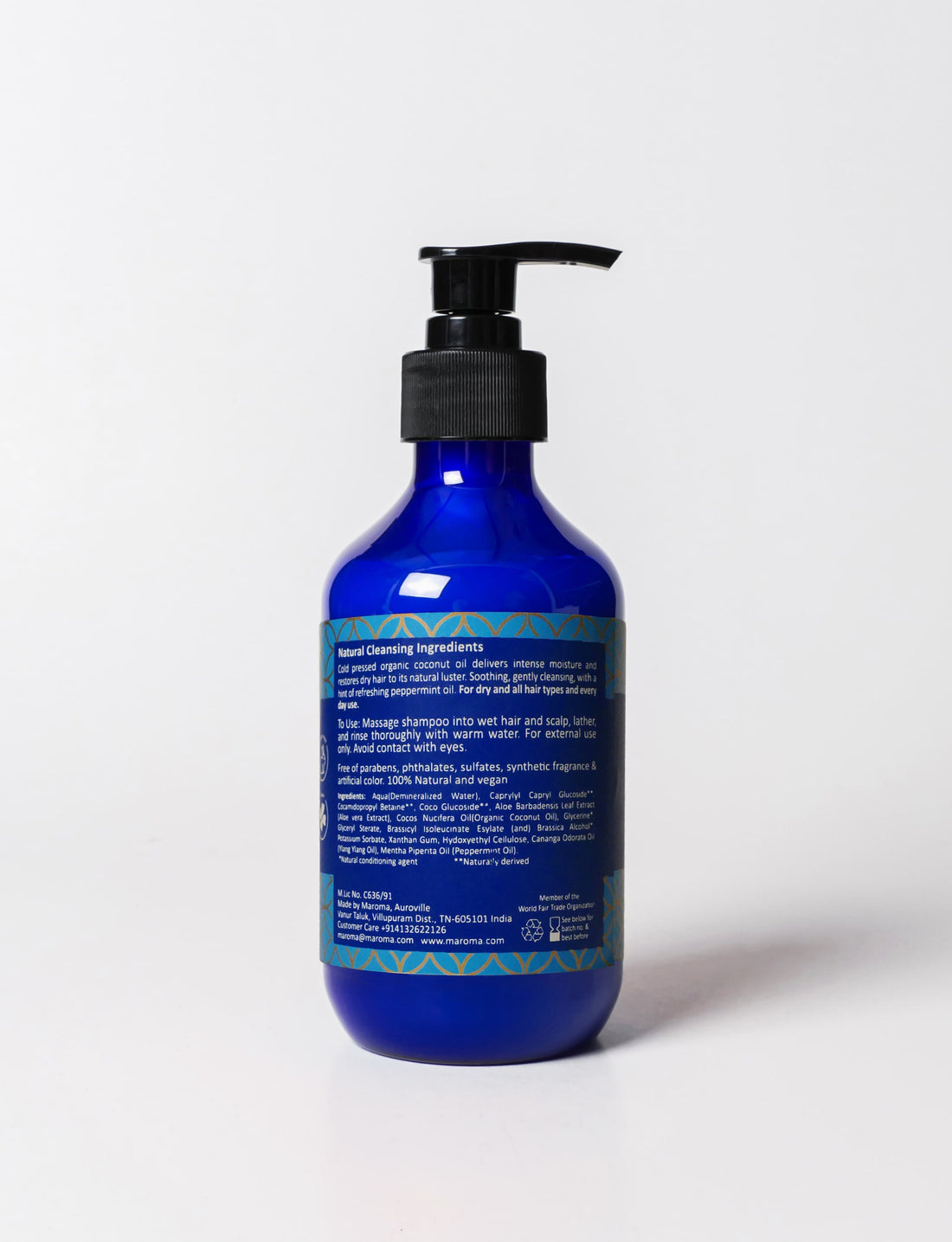 Shampoo | Shampoo Coconut (With Aloe Vera Extract) - Vegan, Cruelty Free, Palm Oil Free, No Parabens, Synthetic Fragrances &amp; No Artificial Color - Maroma - 300ml