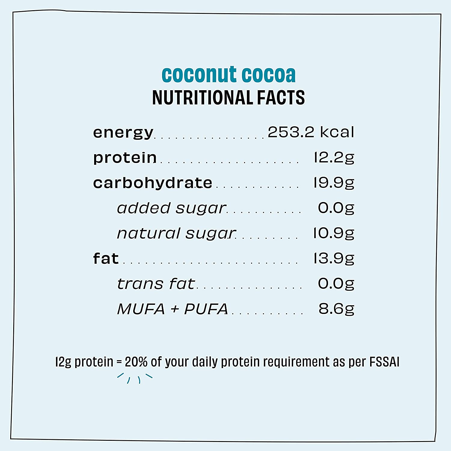 Coconut Cocoa Bar – Gluten Free, No Added Sugar &amp; No Soy - The Whole Truth – 52gm