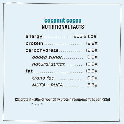 Coconut Cocoa Bar – Gluten Free, No Added Sugar &amp; No Soy - The Whole Truth – 52gm