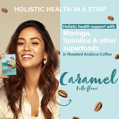 Coffee | Melts Superfood Latte – Caramel Flavor – Vegan, Gluten Free, Guilt Free, Preservatives Free, Soy &amp;amp; Nut Free – Wellbeing Nutrition – 15 Strips