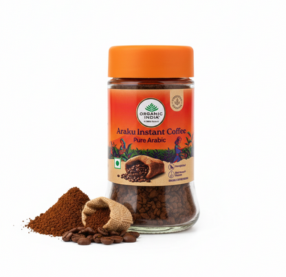 Coffee | Araku Instant Coffee (Pure Arabic)- 100% Organic - Rich Smooth Flavour - Organic India-50gm