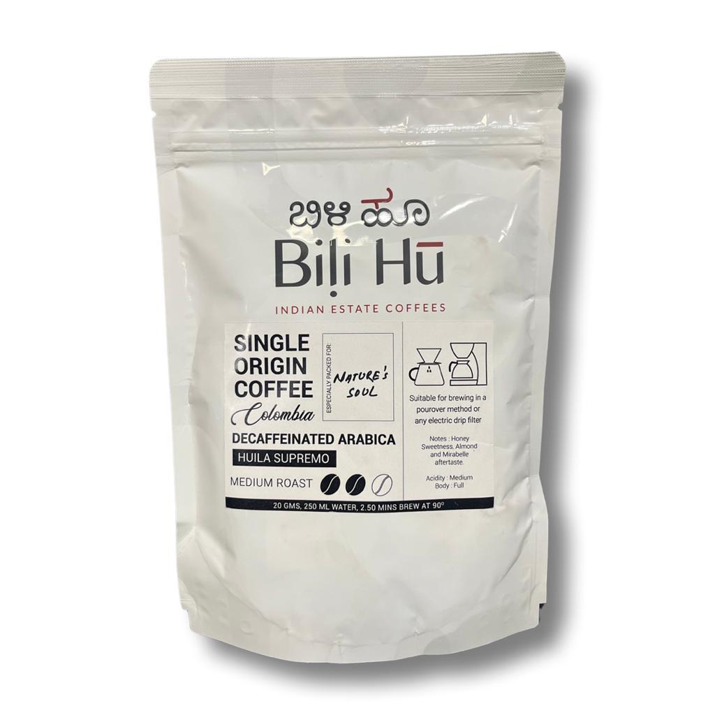 Coffee | Decaffeinated Arabica (Drip Filter) - Honey Sweetness, Almond And Mirabelle Notes - Single Origin Estate - Colombia - Bili Hu - 200gm