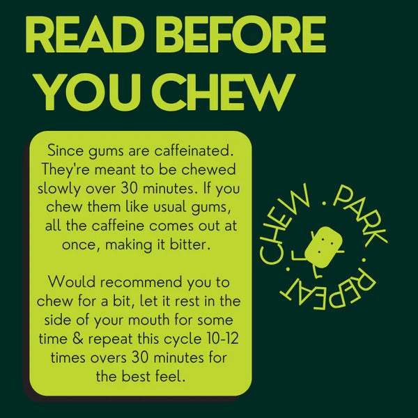 Chewing Gum | Coffee Kick ( Energy &amp; Focus Chewing Gum)- 40 mg Caffeine per Piece - 15 Pieces Per Pack - Natural -  Sugar Free &amp; Plastic Free - Gud Gum - 21gm