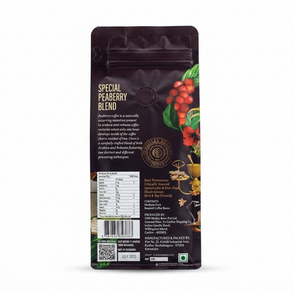 Coffee | Special Peaberry Blend (Espresso) - Strong and Bold Citrus, Walnuts and Dark Chocolate- Medium Dark Roast Coffee - Ethically Sourced ,Shaded Grown- Motley Brew– 250gm