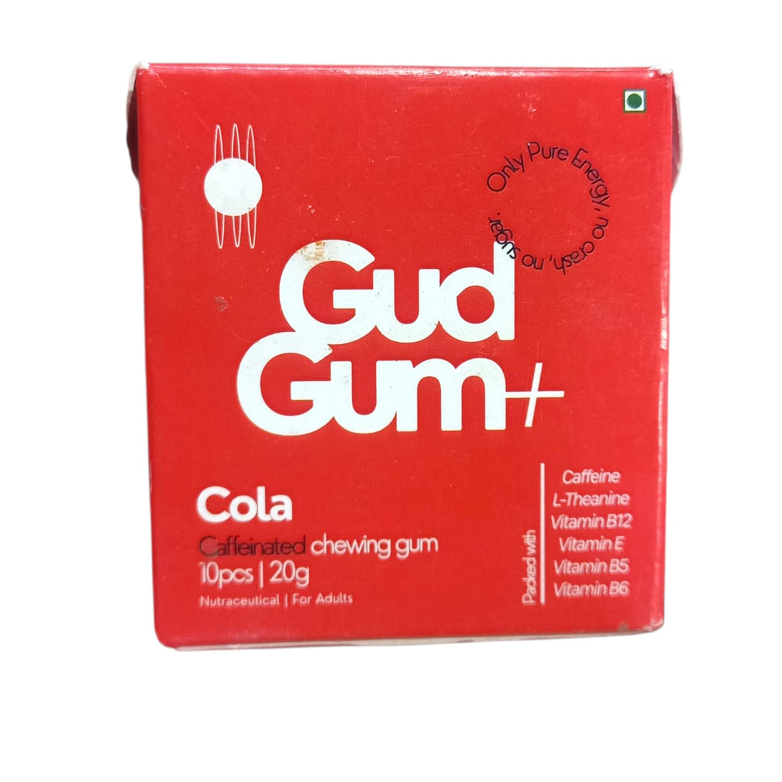 Cola Chewing Gum - 10 Pieces Per Pack - Natural - Indian - Vegan, Sugar Free & Plastic Free - Gud Gum - 20gm