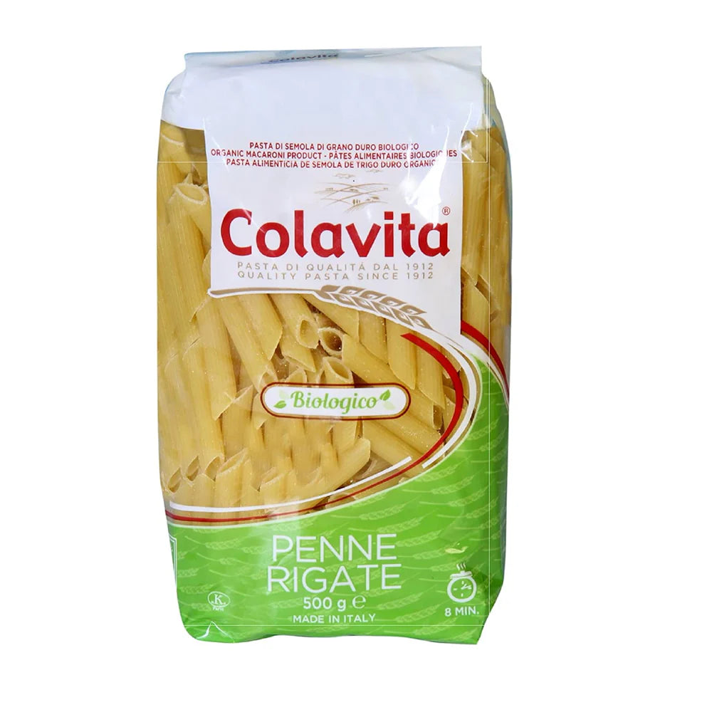 Pasta | Penne Rigate Pasta - Made In Italy - Organic - Colavita - 500gm