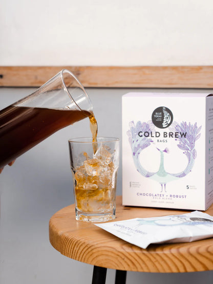 Coffee | Cold Brew Bag - Indian Arabica Coffee (Chocolatey + Robust) - Bold Blend - Blue Tokai - 5 Bags Makes 15 Cups - 225gm