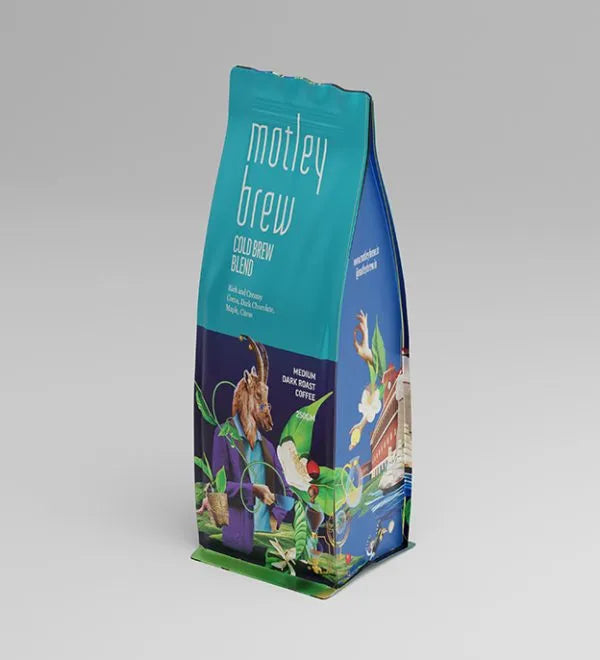 Coffee | Cold Brew Blend -Rich And Creamy Cocoa, Dark Chocolate - Medium Roasted Coffee Beans- Shade Grown, Ethically Sourced - Motley Brew– 250gm