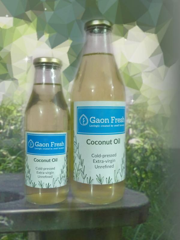 Coconut Oil | Extra Virgin - Cold Pressed- Gaon Fresh - 1000ml