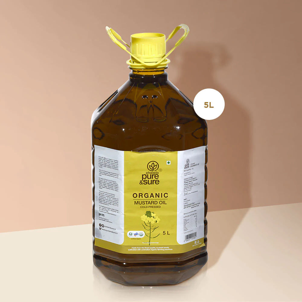 Mustard Oil | Cold Pressed - Organic - Indian - Pure And Sure - 5000ml