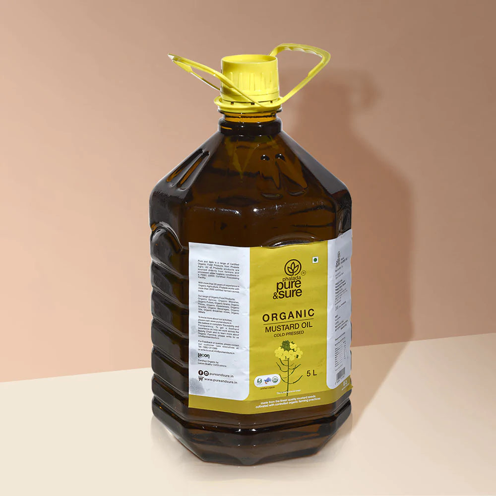 Mustard Oil | Cold Pressed - Organic - Indian - Pure And Sure - 5000ml