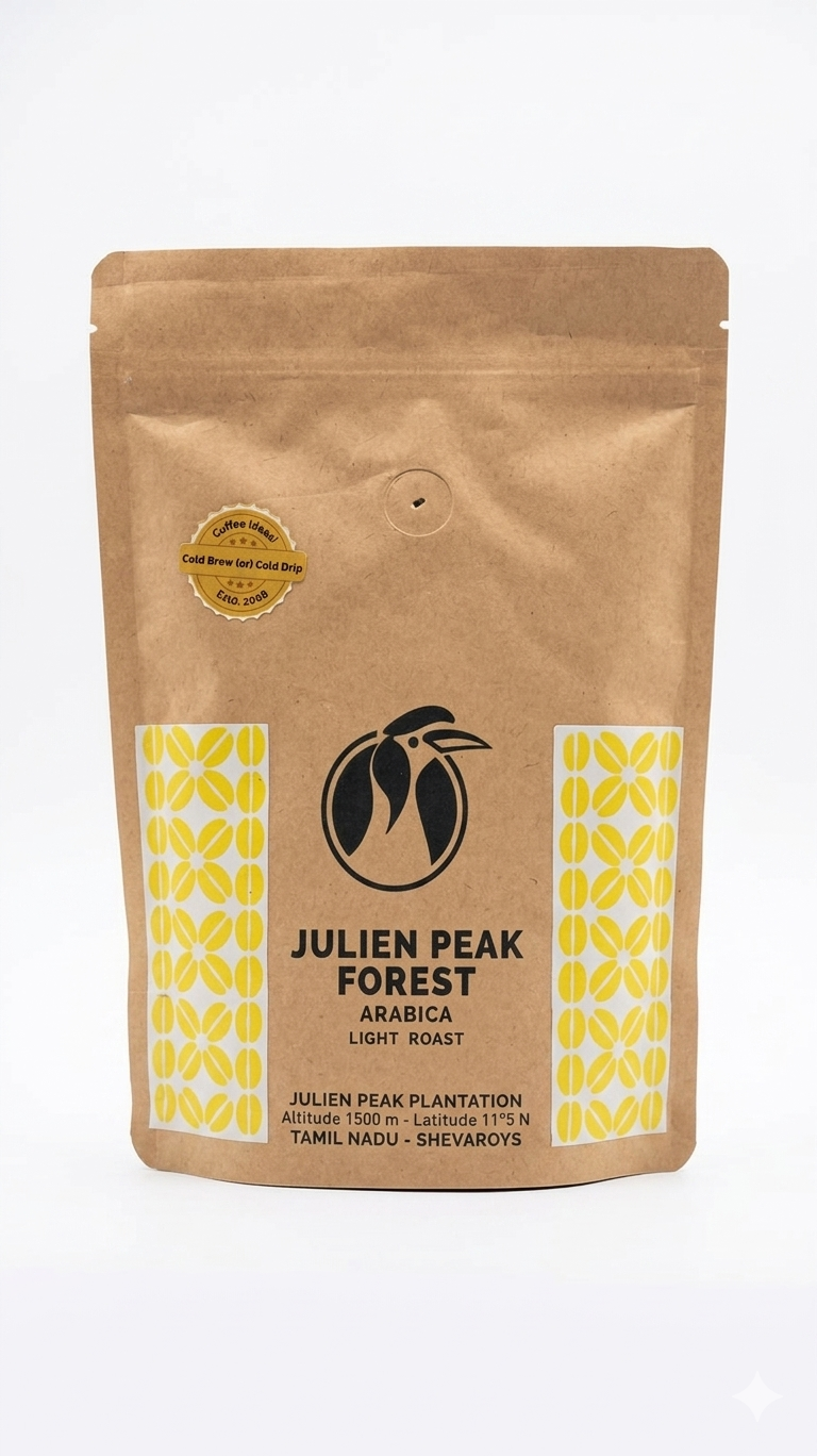 Coffee | Julien Peak Forest (Cold Brew or Cold Drip)- Arabica Light Roast - 100% Arabica - Coffee Ideas – 250gm