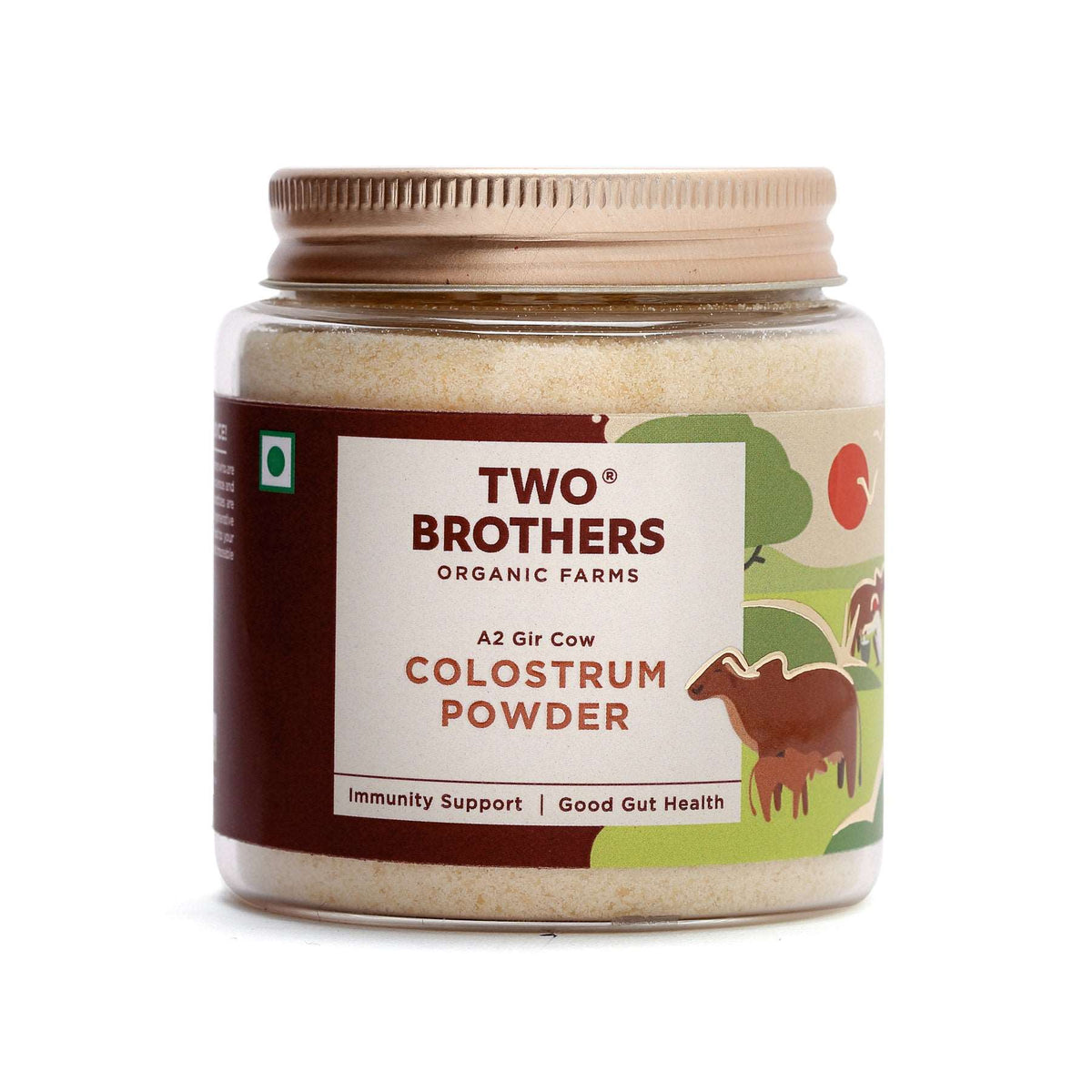 Colostrum Powder | Desi Gir Cow - Immunity Support, No Additives, Artificial Preservatives &amp;amp; No Synthetic Fillers Or Binders - Two Brothers - 100gm