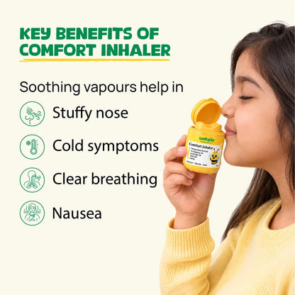 Comfort Inhaler (Peppermint, Eucalyptus, Lavender, Tulsi, Herbs)- Plant-Based Aromatic Relief for Stuffy Noses-No Messy Balms, No Sticky Application, No Mixing, No Water Needed, No Complicated Routine – Wellopia- 15gm
