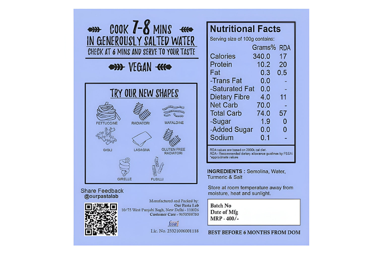 Pasta | Conchiglie Pasta – Bronze Cut – Vegan, No Maida &amp; No Added Preservatives – Our Pasta Lab – 250gm