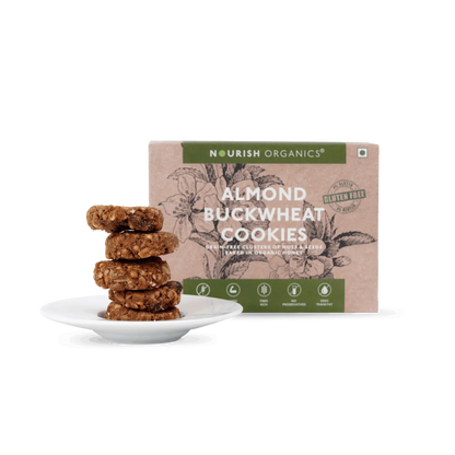 Cookies | Almond Buckwheat - Gluten Free, High Protein, Rich In Fiber, Fat Free &amp;amp; Lactose Free - Nourish Organic - 120gm