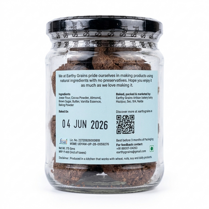 Cookies | Jowar &amp; Almond Cookies - Gluten Free &amp; Guilt Free - Earthy Grains - 175gm