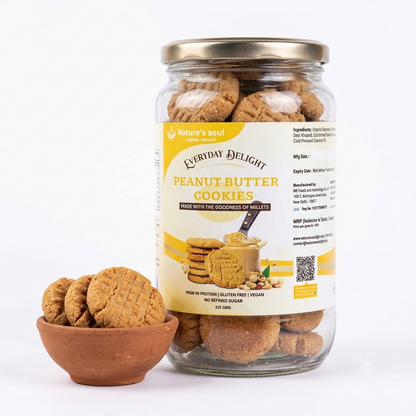 Peanut Butter Cookies | Everyday Delight – High In Protein, Vegan, Gluten Free, Refined Sugar Free, No Stabilizers, No Emulsifiers, No Artificial Flavours &amp;amp; No Preservatives – Nature’s Soul – 325gm