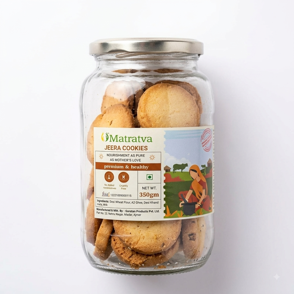Cookies | Jeera Cookies - Made With Organic Ingredients - Healthy - Cruelty Free &amp; No Added Preservatives - Matratva - 350gm