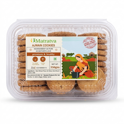 Cookies | Ajwain Cookies - Made With Organic Ingredients - Healthy - Cruelty Free &amp; No Added Preservatives - Matratva - 350gm