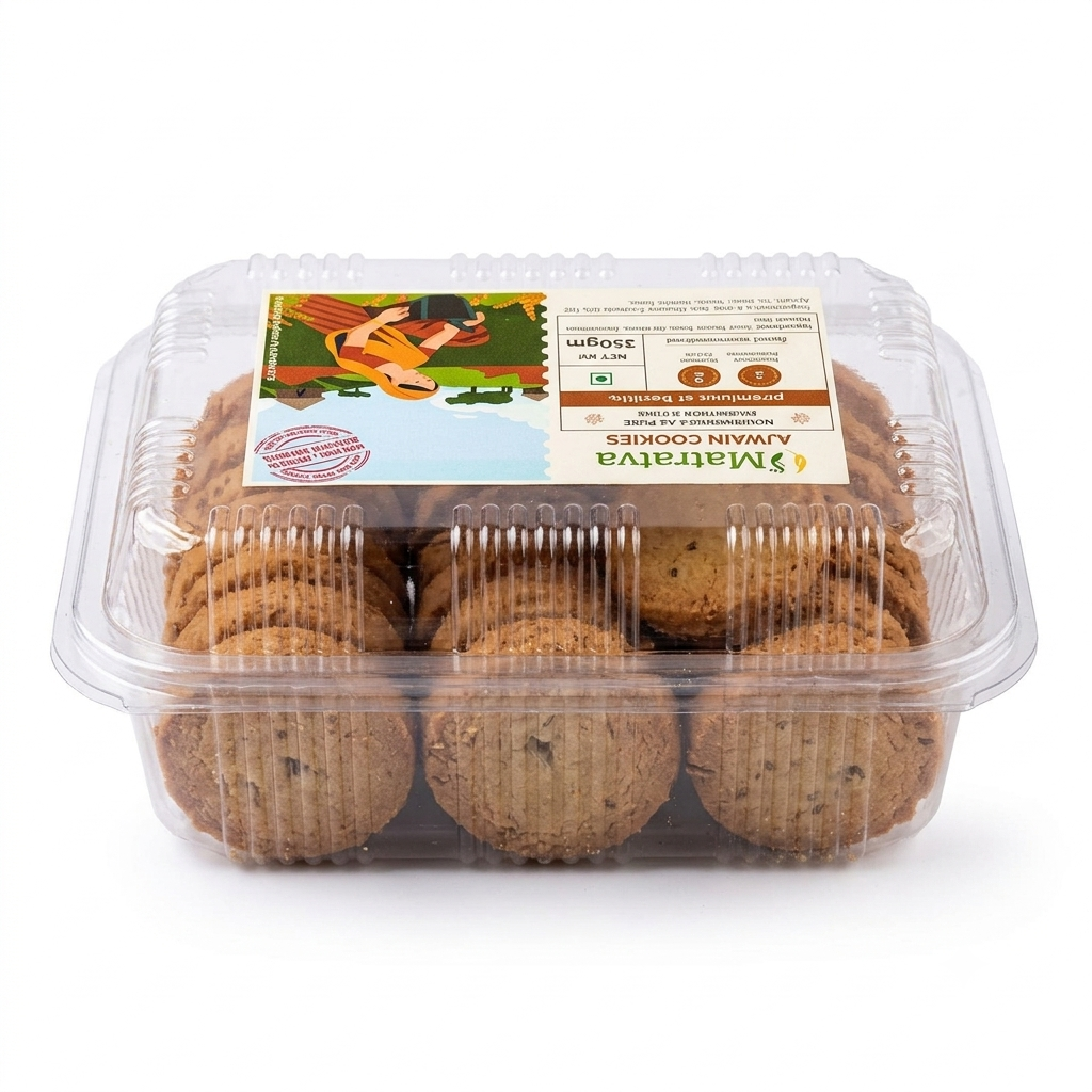 Cookies | Ajwain Cookies - Made With Organic Ingredients - Healthy - Cruelty Free &amp; No Added Preservatives - Matratva - 350gm