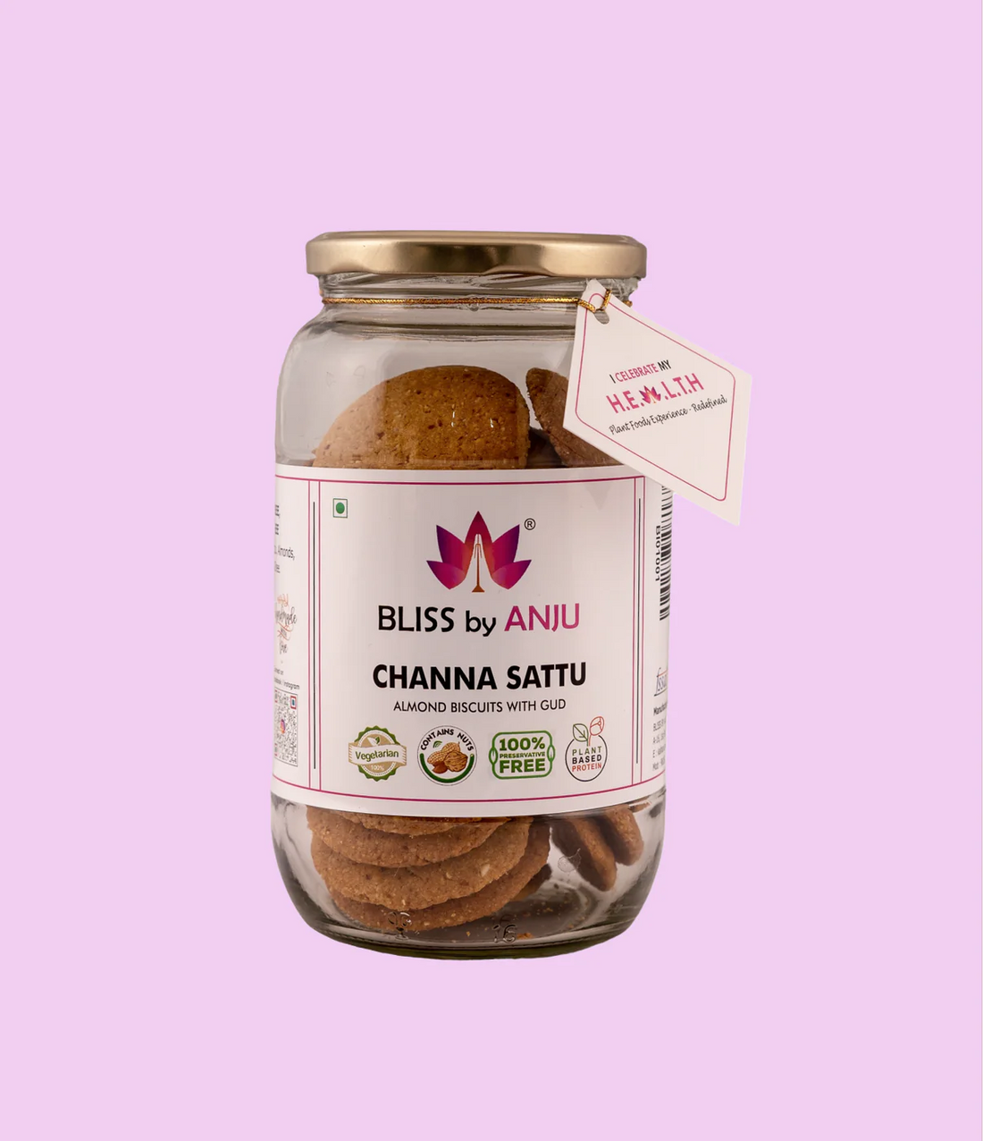 Cookies | Channa Sattu Almond Biscuits With Gur – Gluten Free - Bliss Box Foods – 350gm