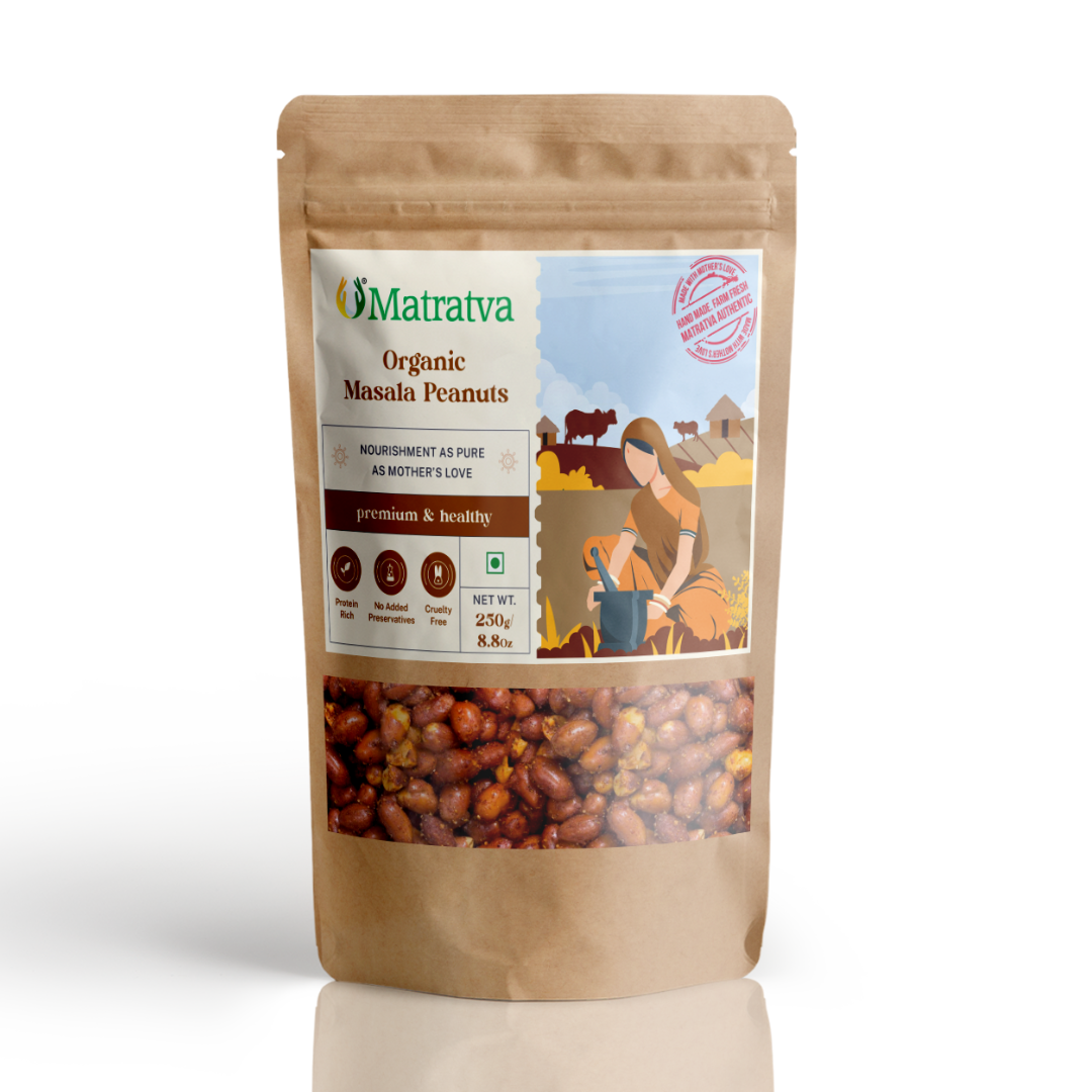 Peanuts | Masala - Organic Certified - No Added Colour, Soda & No Added Preservatives - Matratva - 250gm