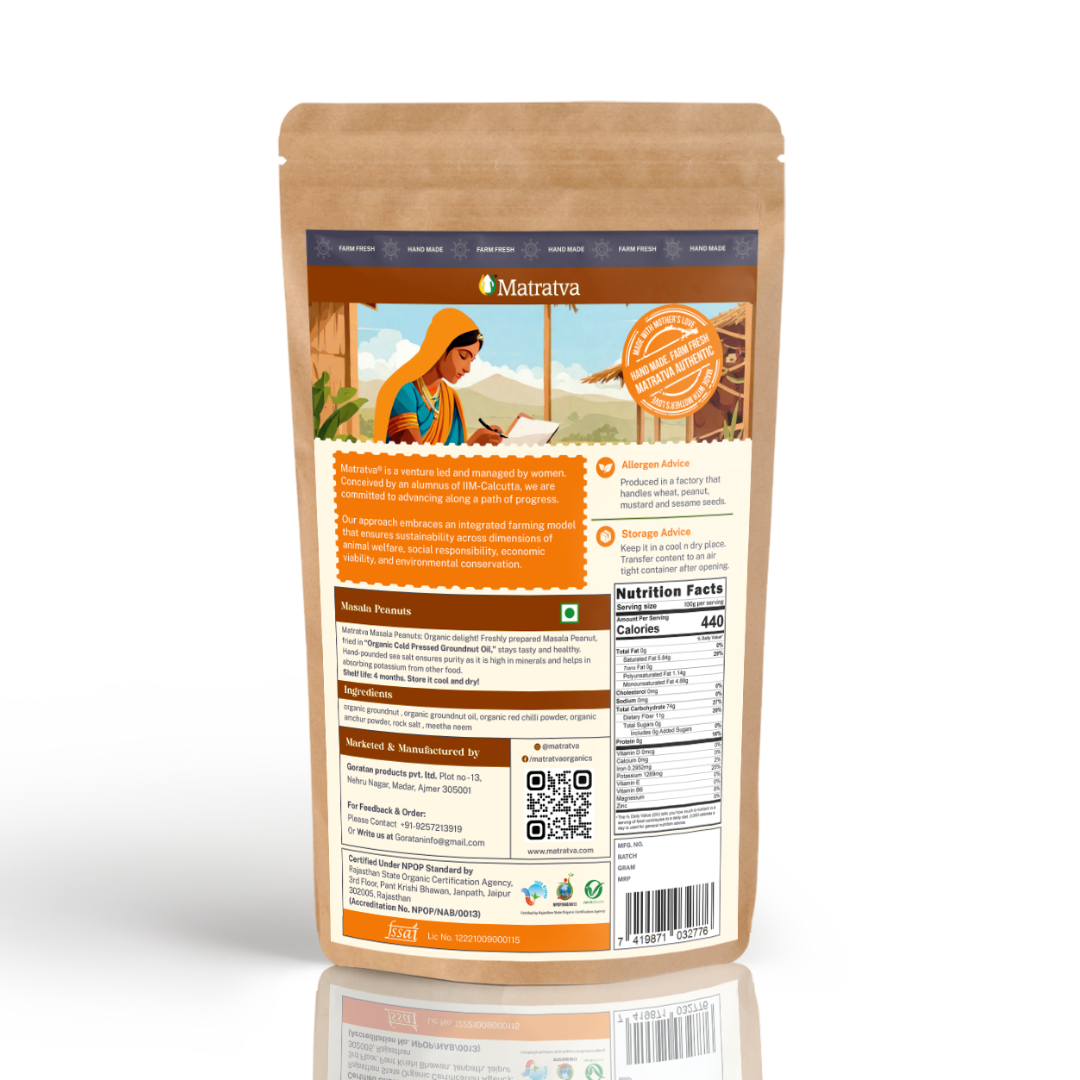 Peanuts | Masala - Organic Certified - No Added Colour, Soda & No Added Preservatives - Matratva - 250gm