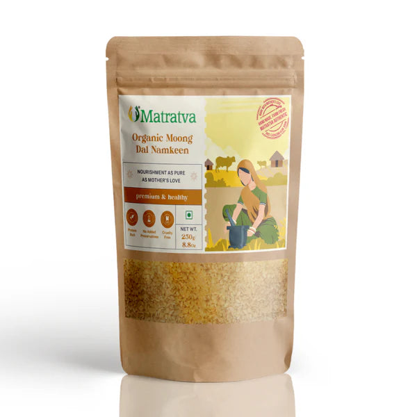 Moong Dal Organic Namkeen-Premium-No Added Preservatives | Organic Namkeen | Matratva- 250gm