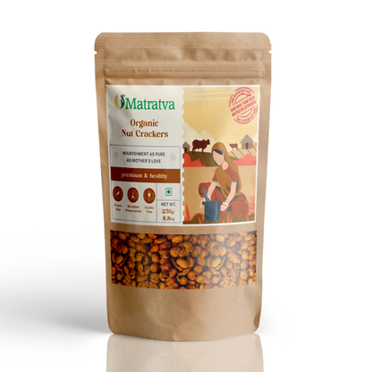 Crackers | Nut Crackers - Organic - No Added Preservatives, Color &amp; No Added Soda - Matratva - 250gm