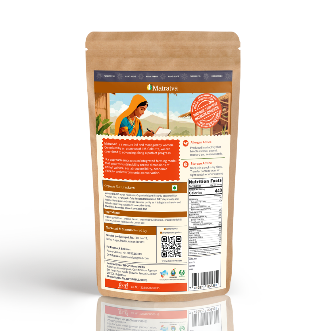 Crackers | Nut Crackers - Organic - No Added Preservatives, Color &amp; No Added Soda - Matratva - 250gm