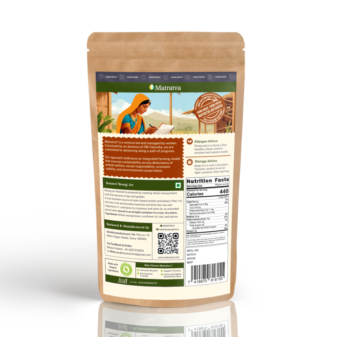 Moong Jor | Organic Roasted Moong Jor - No Colour &amp; Preservatives Free - Matratva - 250gm