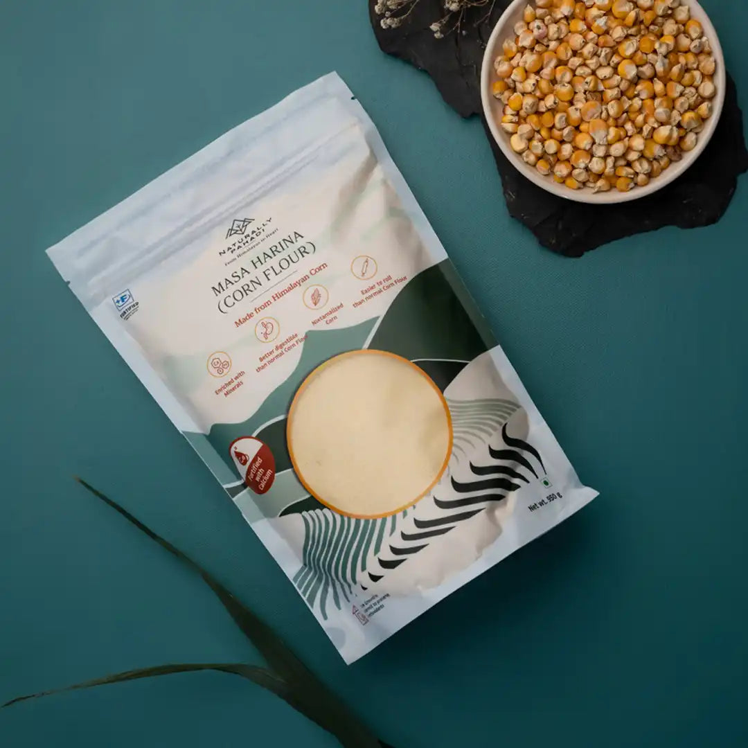 Flour | Masa harina (Corn Flour) - Made From Himalayan Corn - Perfect For Tortillas, Tamales, And Other Authentic Mexican Dishes - No Bleaching &amp;amp; No Added Preservatives - Naturally Pahadi - 950gm