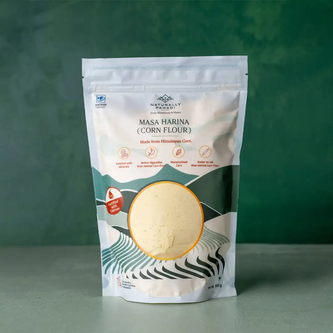 Flour | Masa harina (Corn Flour) - Made From Himalayan Corn - Perfect For Tortillas, Tamales, And Other Authentic Mexican Dishes - No Bleaching &amp;amp; No Added Preservatives - Naturally Pahadi - 950gm