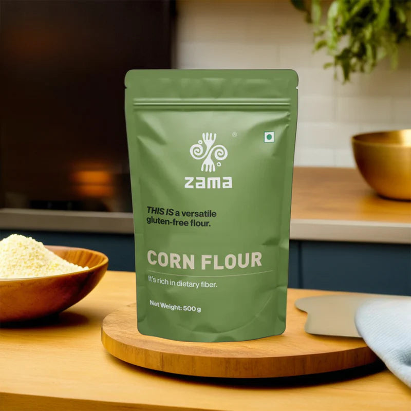 Flour | Corn Flour- Gluten Free Flour- Freshest Harvest – Zama Organics – 500gm