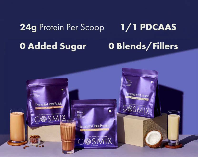 Protein Powder | Indonesian Cacao  (24g Protein Per Serving) - Fermented Yeast Protein – No Nonsense – No Added Sugar, No Added Sugar &amp; No Added Artificial Flavours – Cosmix – 500gm