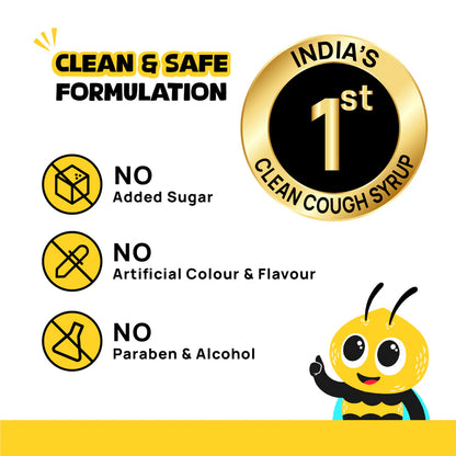 Syrup | Cough Calming Syrup Day Time  (Ages 2+)- Blueberry Flavour -Made with honey, ginger, tulsi - No Artificial Preservatives-No Refined Sugar , Drug Free - Natural Flavoured - Wellopia - 100ml