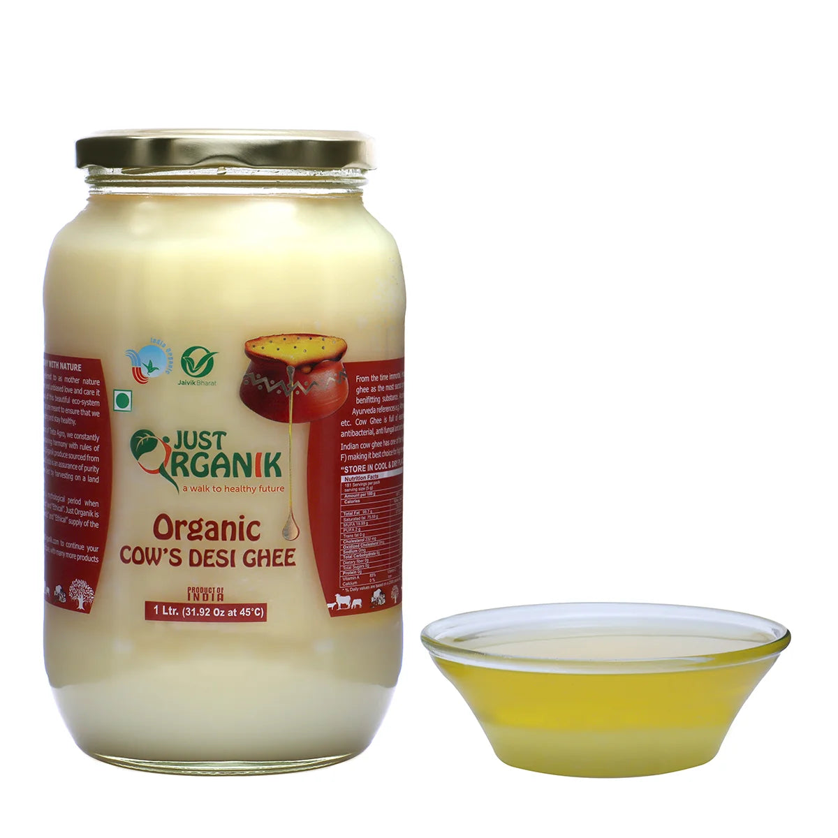 Ghee | Organic Cow Ghee - Just Organik - 1000ml