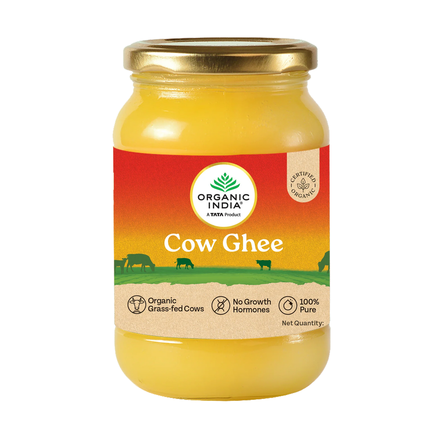 Ghee | Cow Ghee -100% Pure - Certified Organic- No Synthetic Additives or Harmones - Organic India - 1000ml