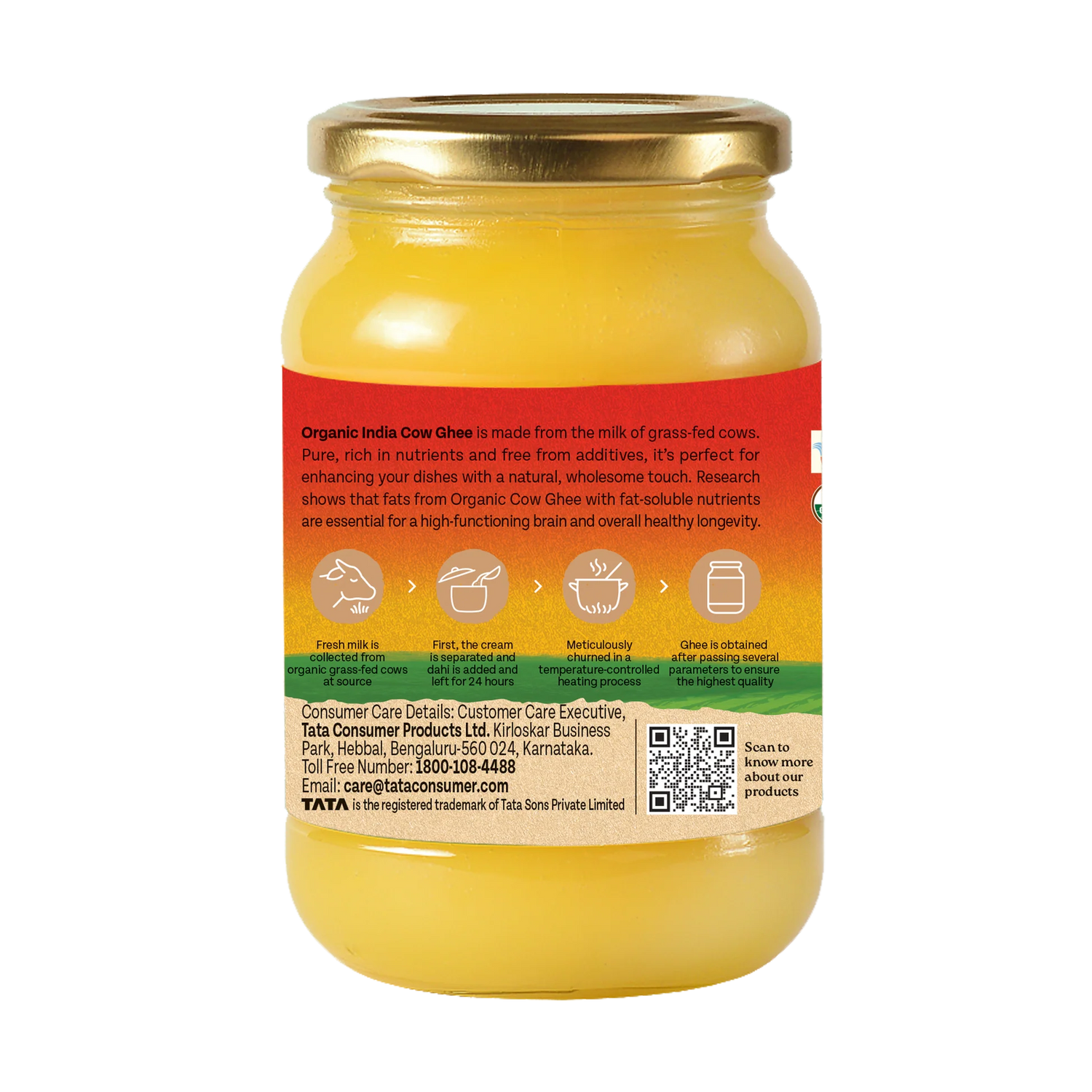 Ghee | Cow Ghee -100% Pure - Certified Organic- No Synthetic Additives or Harmones - Organic India - 1000ml