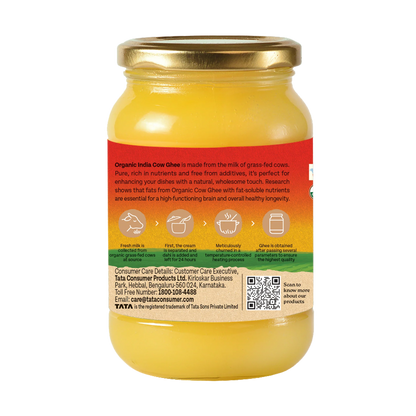 Ghee | Cow Ghee -100% Pure - Certified Organic- No Synthetic Additives or Harmones - Organic India - 1000ml