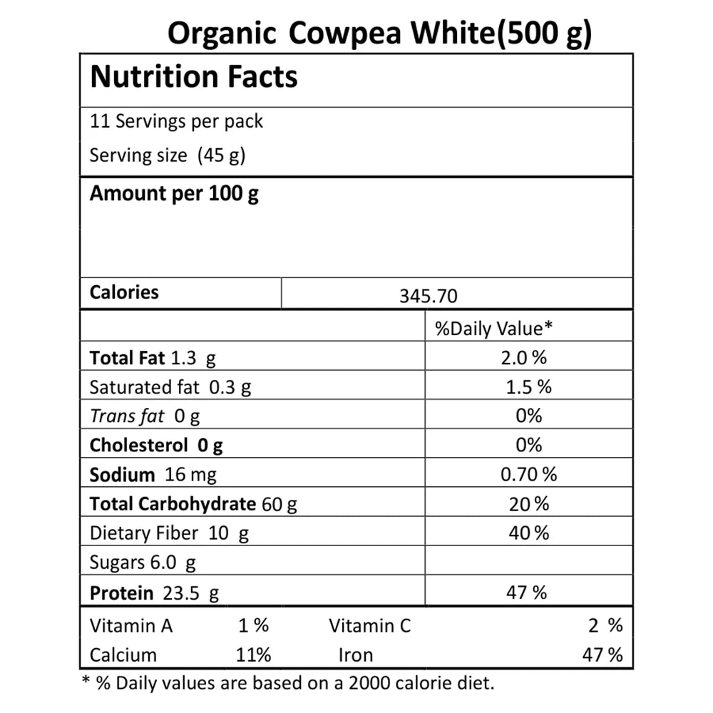 Cowpea White – Just Organik – 500gm