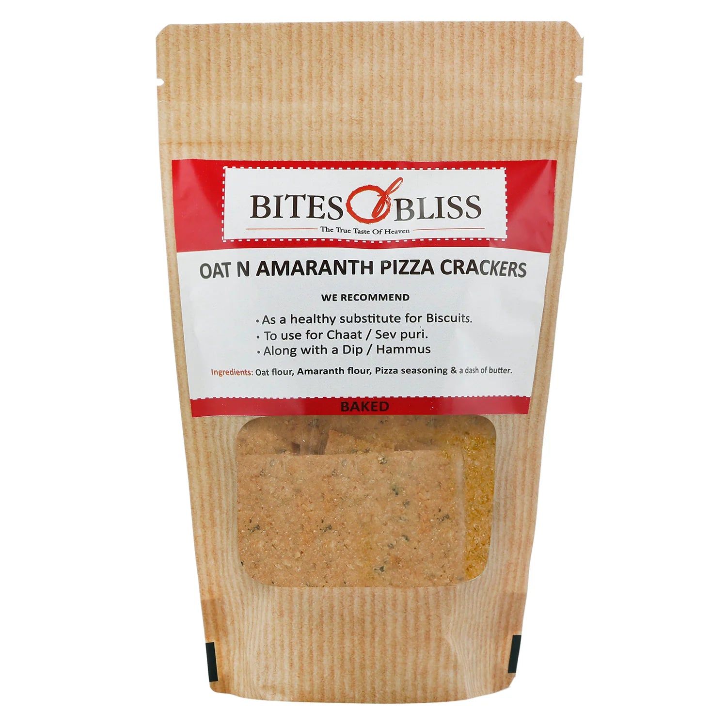 Cracker | Oat N Amaranth Pizza Cracker - Oven Baked - Vegan, No Added Preservative &amp; Diabetic Friendly - Bites Of Bliss - 115gm