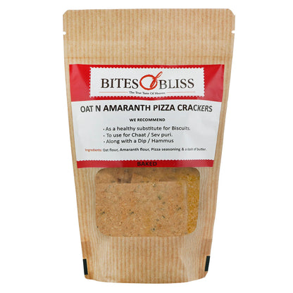 Cracker | Oat N Amaranth Pizza Cracker - Oven Baked - Vegan, No Added Preservative &amp; Diabetic Friendly - Bites Of Bliss - 115gm