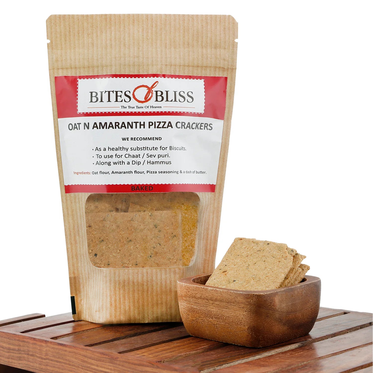 Cracker | Oat N Amaranth Pizza Cracker - Oven Baked - Vegan, No Added Preservative &amp; Diabetic Friendly - Bites Of Bliss - 115gm