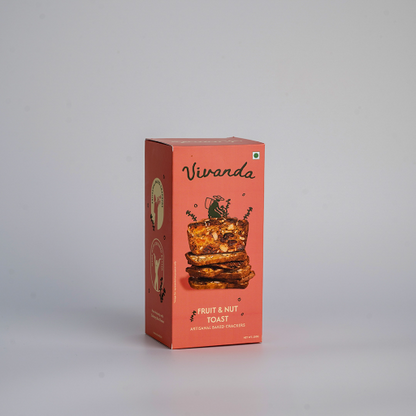 Crackers | Fruit &amp; Nut Crackers -Crunchy Nuts and Chewy Dried Fruit, Baked Cracker -No Preservatives– Vivanda– 150gm