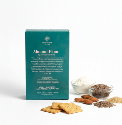Crackers | Almond Flour Crackers (Jeera Ajwain) - Grain Free - Vegan, Gluten Free, Sugar Free &amp;amp; Dairy Free - Atmosphere - 120gm