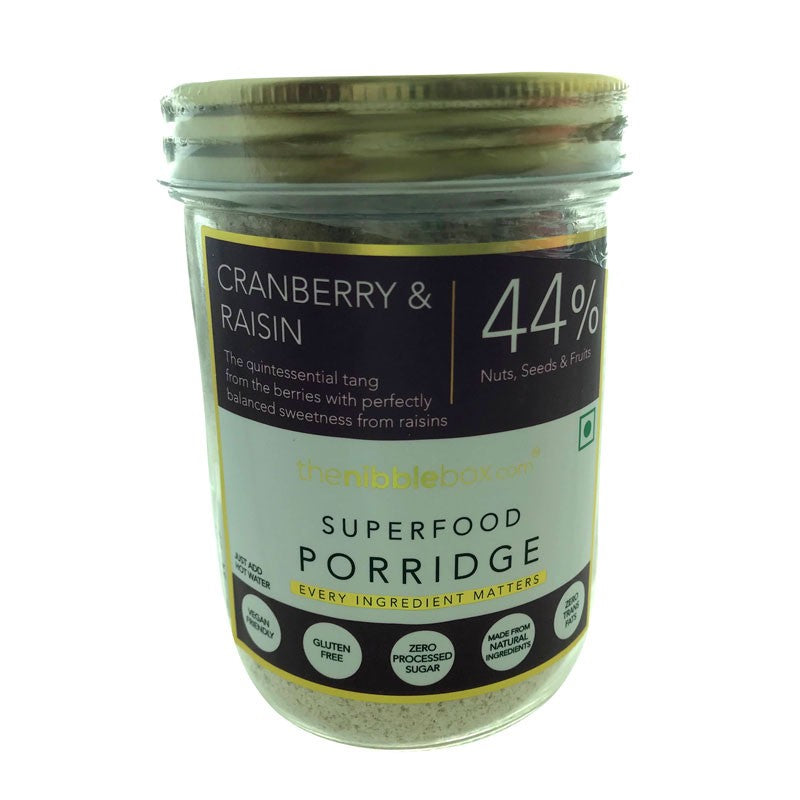 Cranberry And Raisin Porridge – Vegan, Gluten Free & Zero Processed Sugar - The Nibble Box – 200gm