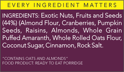 Cranberry And Raisin Porridge – Vegan, Gluten Free &amp;amp; Zero Processed Sugar - The Nibble Box – 200gm
