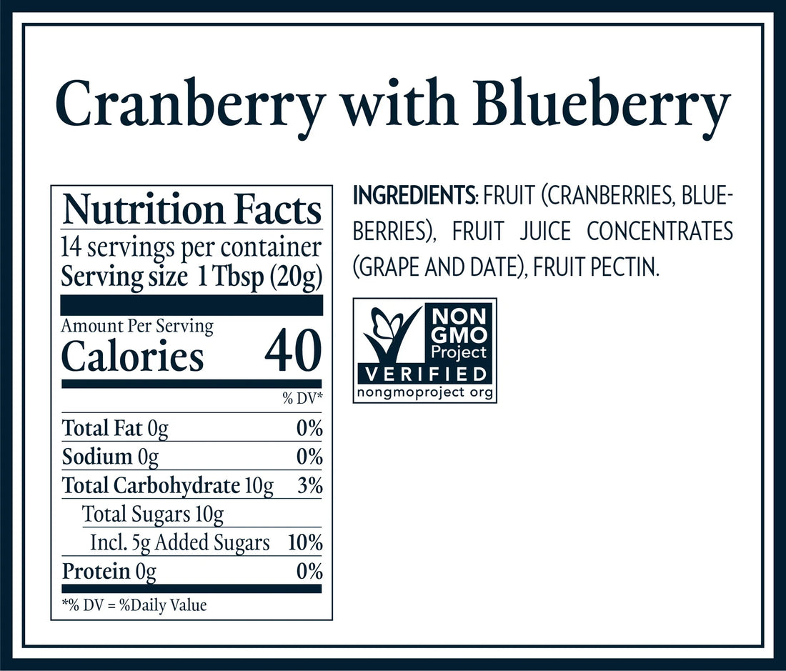 Cranberry & Blueberry Jam - Sweetened Only With Vineyard Ripened Grape & Fruit Juices – Dalfour – 284gm
